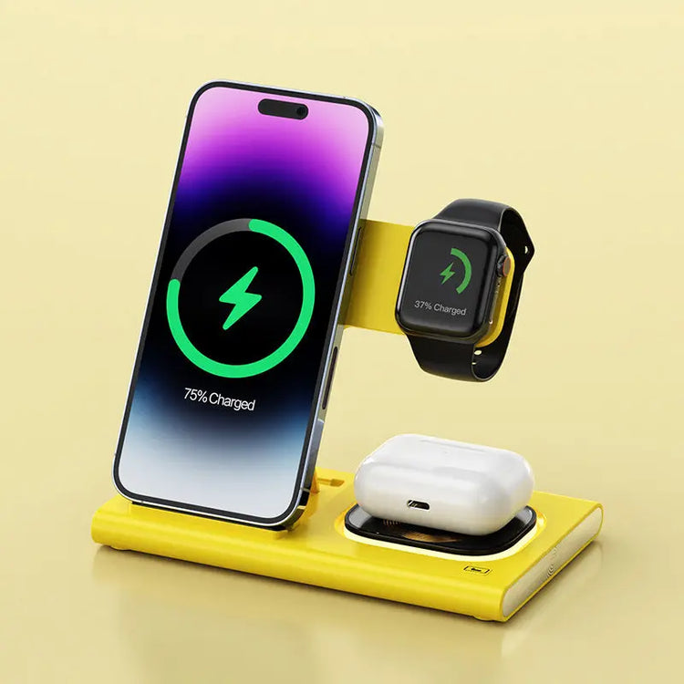 3 IN 1 15W Wireless Charging Charger Magnetic Desktop Night Light Iwatch Fast Charging Stand Gift Customization Neiko&