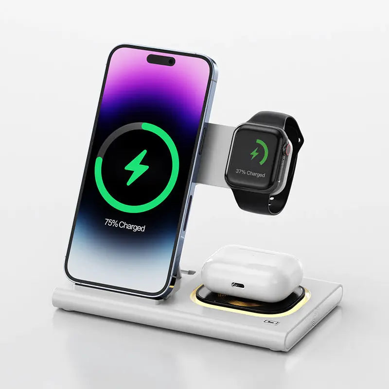 3 IN 1 15W Wireless Charging Charger Magnetic Desktop Night Light Iwatch Fast Charging Stand Gift Customization Neiko's Shop